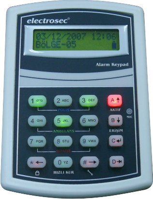 Lcd Ekranlı Alarm Keypad